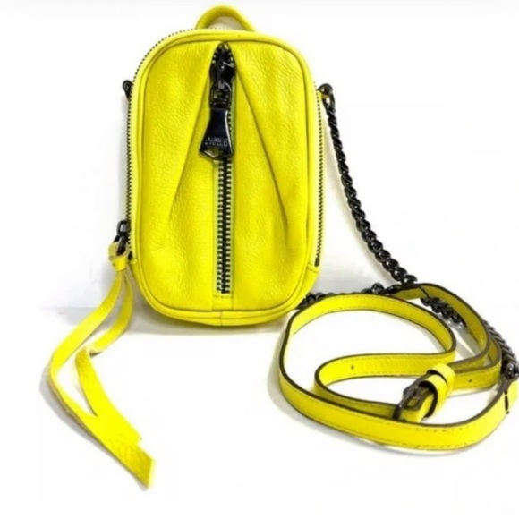 Aimee Kestenberg Yellow Crossbody Bag with Black Chain Strap - Picture 1 of 5